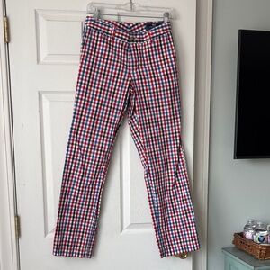 Vineyard Vines Men's Red, White, and Blue Checkered Chinos